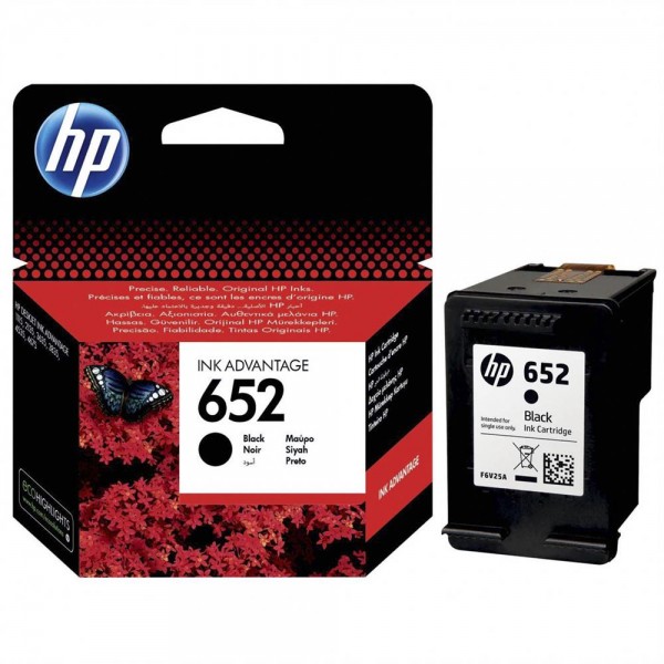 Hp F6V25Ae 652 Siyah Murekkep Kartusu